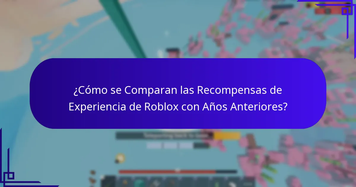 ¿Cómo se Comparan las Recompensas de Experiencia de Roblox con Años Anteriores?