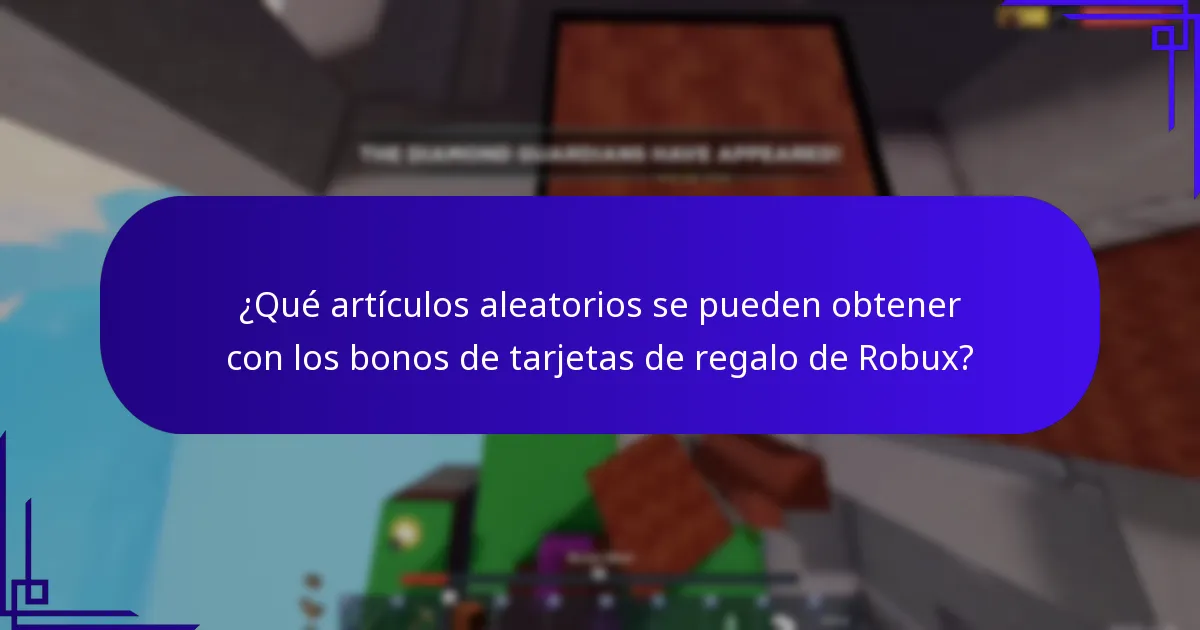 ¿Qué artículos aleatorios se pueden obtener con los bonos de tarjetas de regalo de Robux?